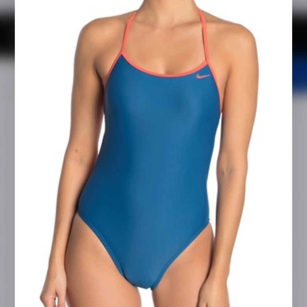 Nike Tie Back Cutout One Piece Swimswuit Sz 12